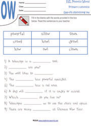 diphthong-ow-gap-fill-worksheet